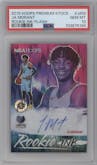 Ja Morant from the 2019-20 Panini Hoops Premium Stock set featuring a Flash parallel graded by PSA and given an overall grade of 10.