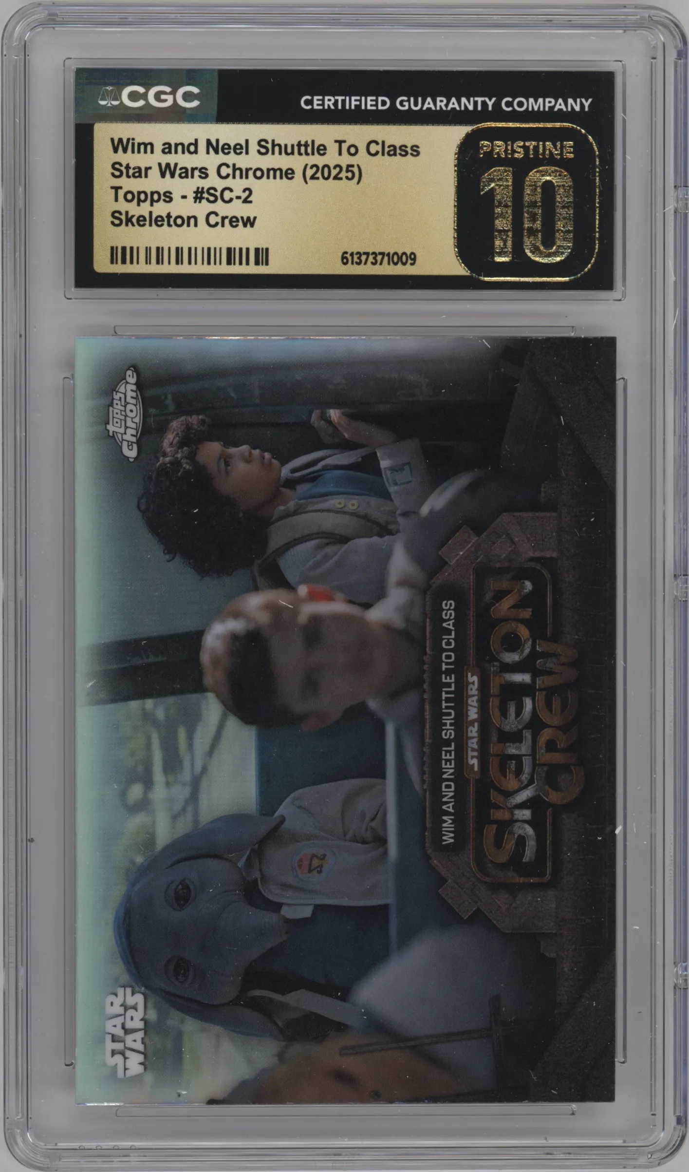 2025 Topps Chrome Star Wars Skeleton Crew Wim and Neel Shuttle To Class CGC 10