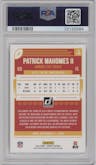 Patrick Mahomes II from the 2018 Panini Donruss set graded by PSA and given an overall grade of 10.