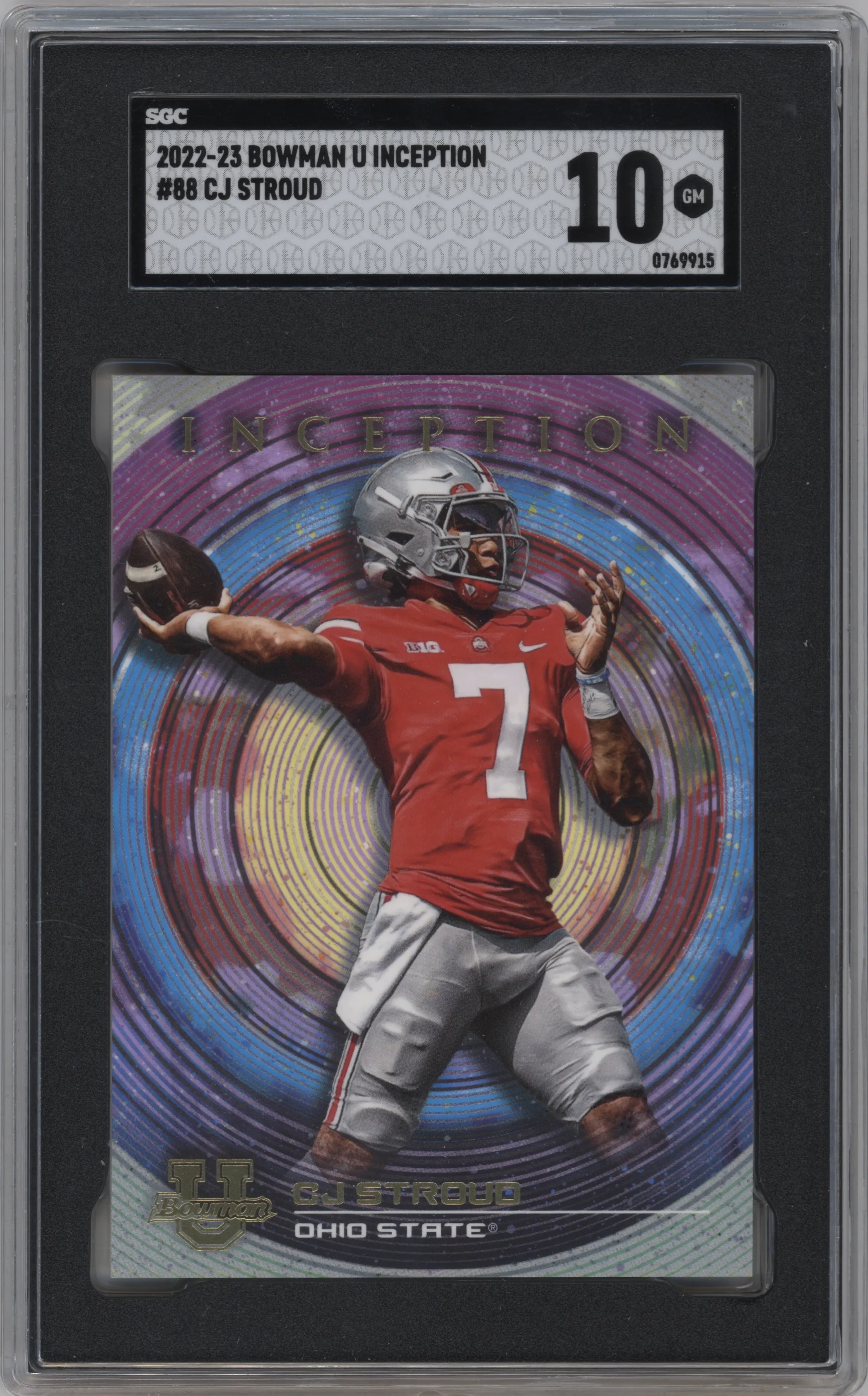 2022 Bowman University Inception CJ Stroud SGC 10