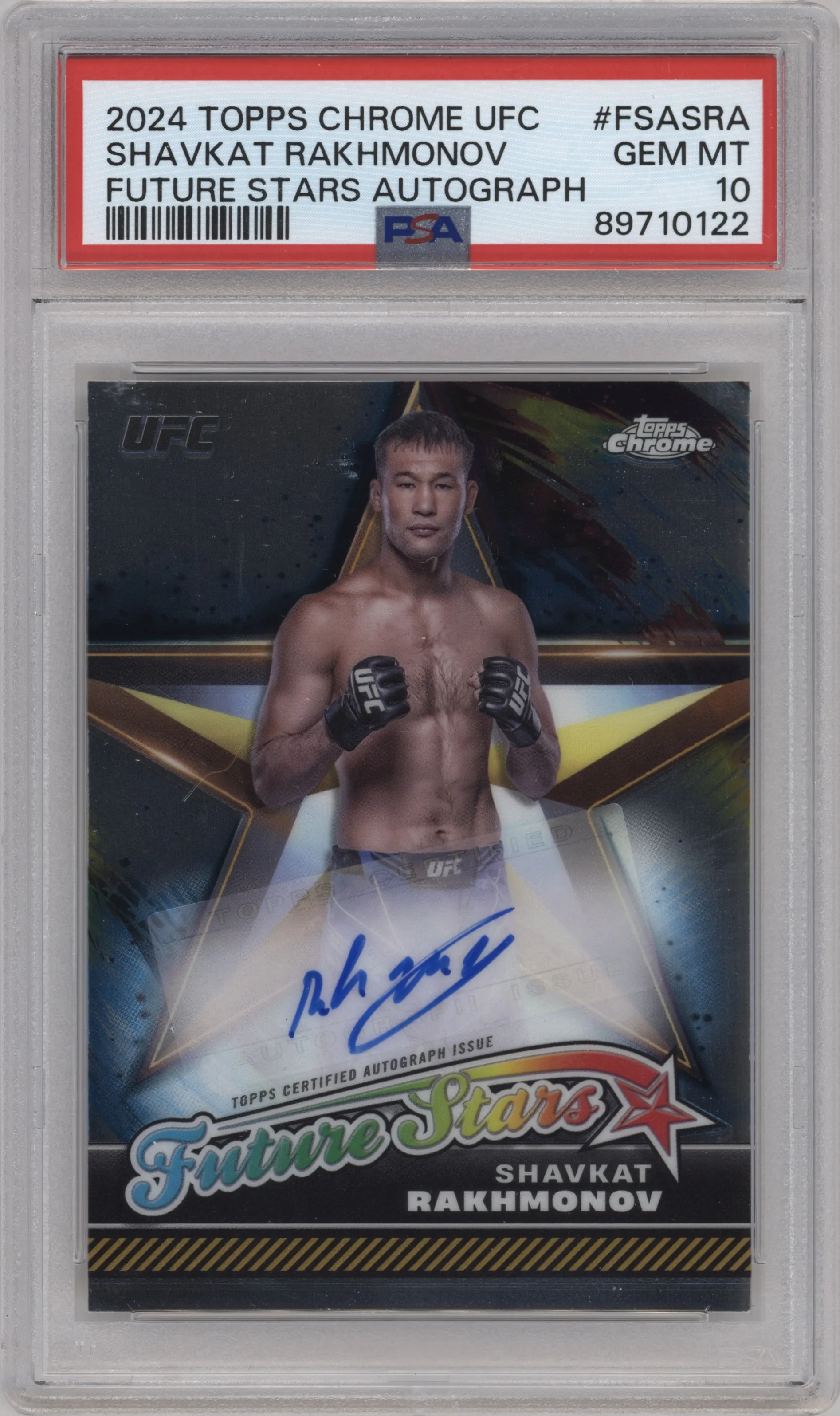 2024 Topps Chrome UFC Future Stars Auto Shavkat Rakhmonov #FSA-SRA PSA 10