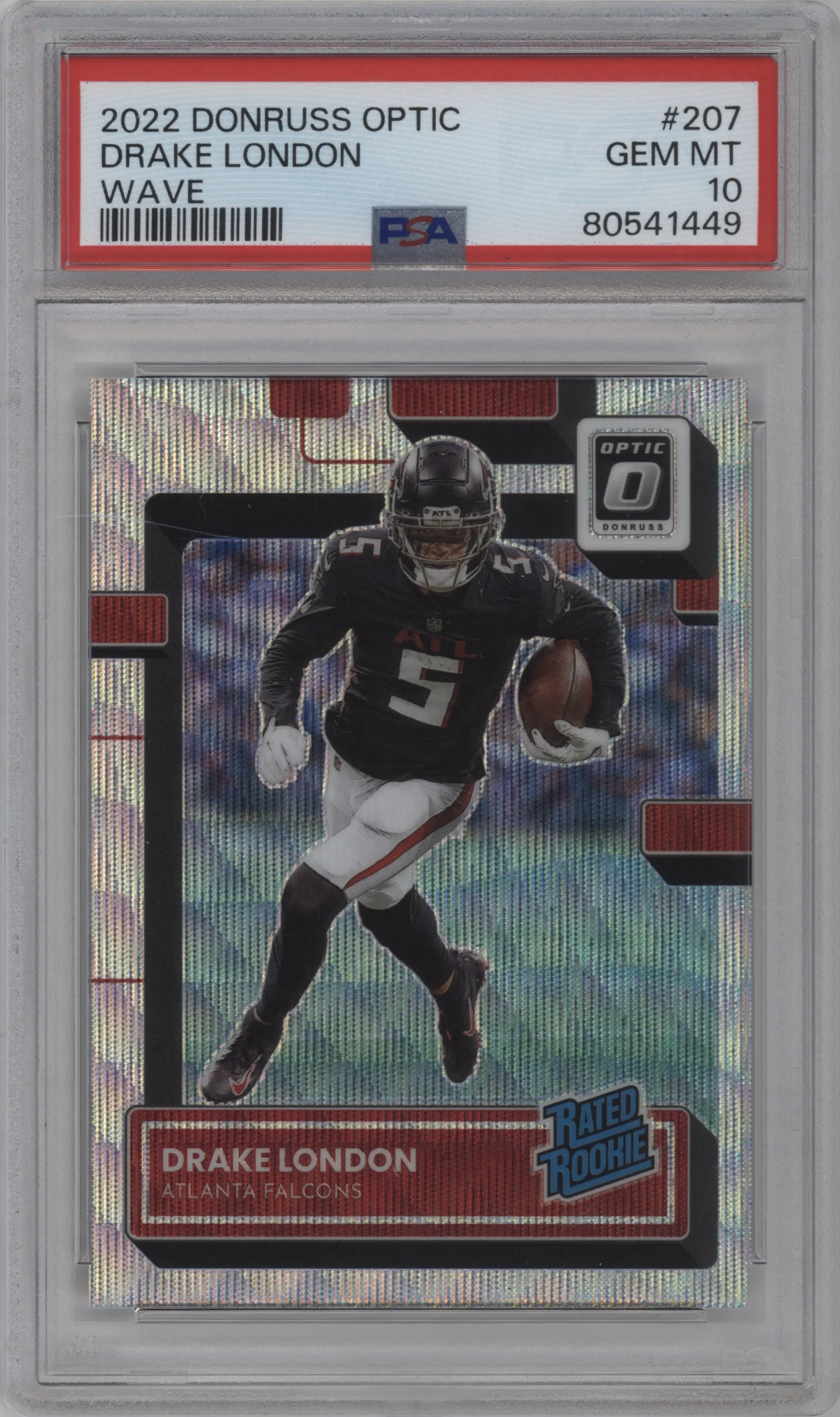 2022 Panini Donruss Optic Rated Rookie Drake London Wave #207 PSA 10