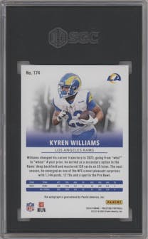 Kyren Williams from the 2024 Panini Prestige  set graded by SGC and given an overall grade of 9.5.