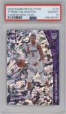 Tyrese Haliburton from the 2020-21 Panini Revolution set featuring a Chinese New Year parallel graded by PSA and given an overall grade of 10.
