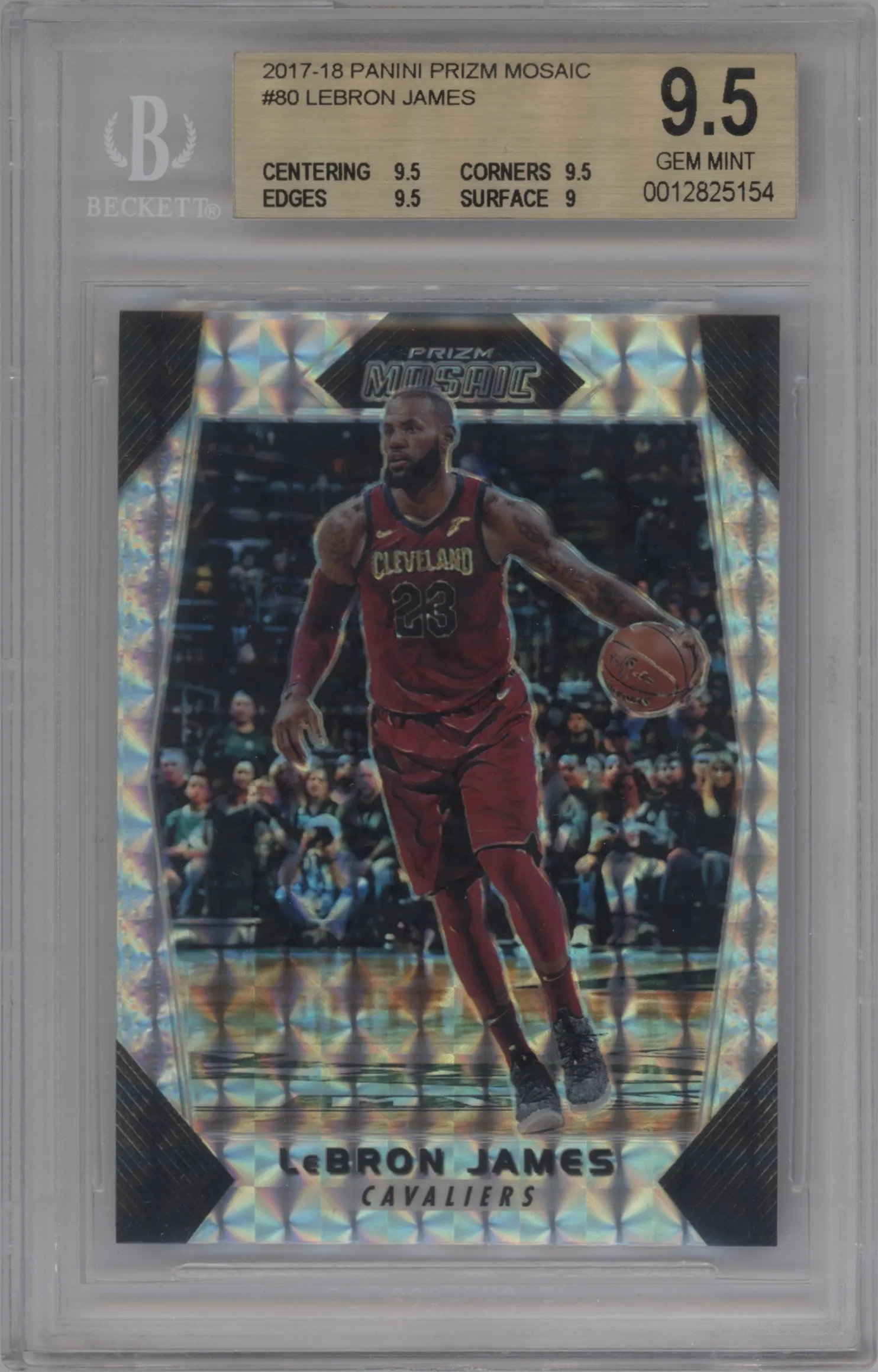 2017 Panini Mosaic Prizm LeBron James #80 BGS 9.5