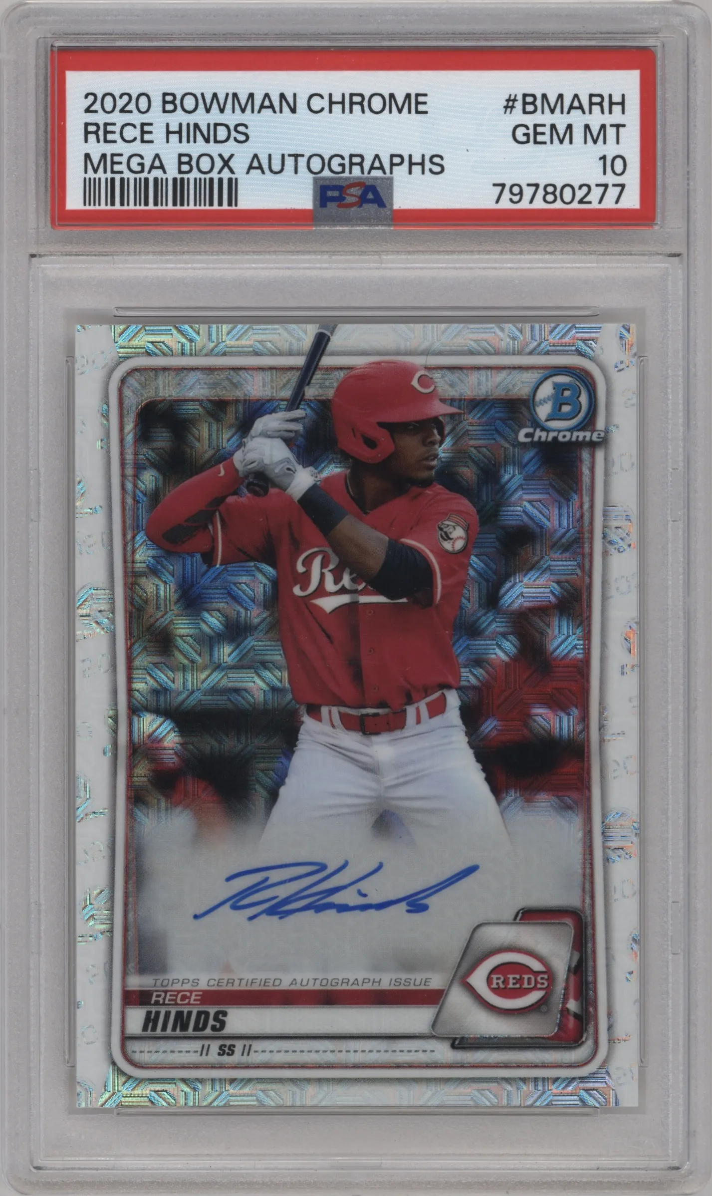 2020 Bowman Mega Box Chrome Auto Rece Hinds PSA 10