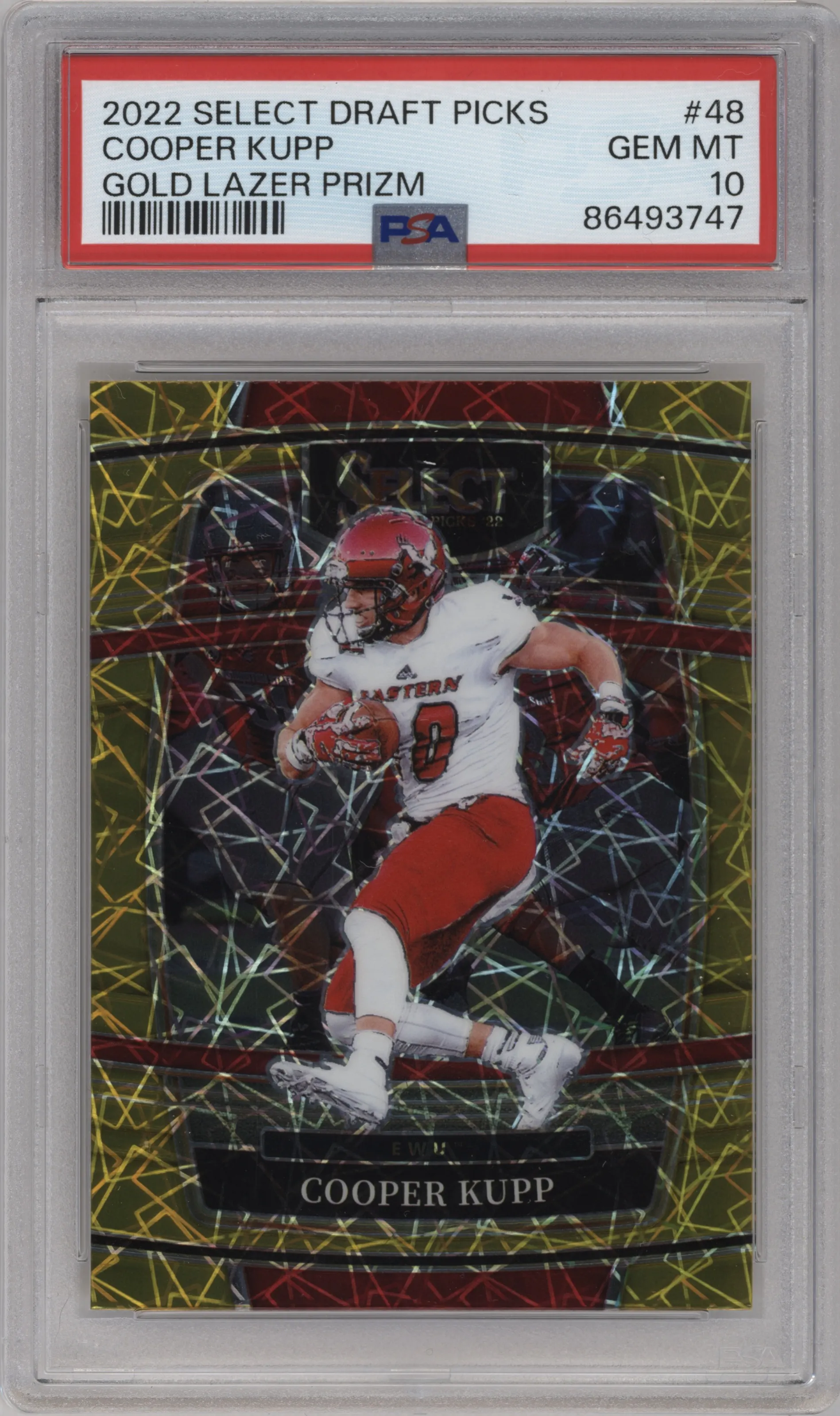 2022 Panini Select Draft Picks Cooper Kupp Gold Lazer PSA 10