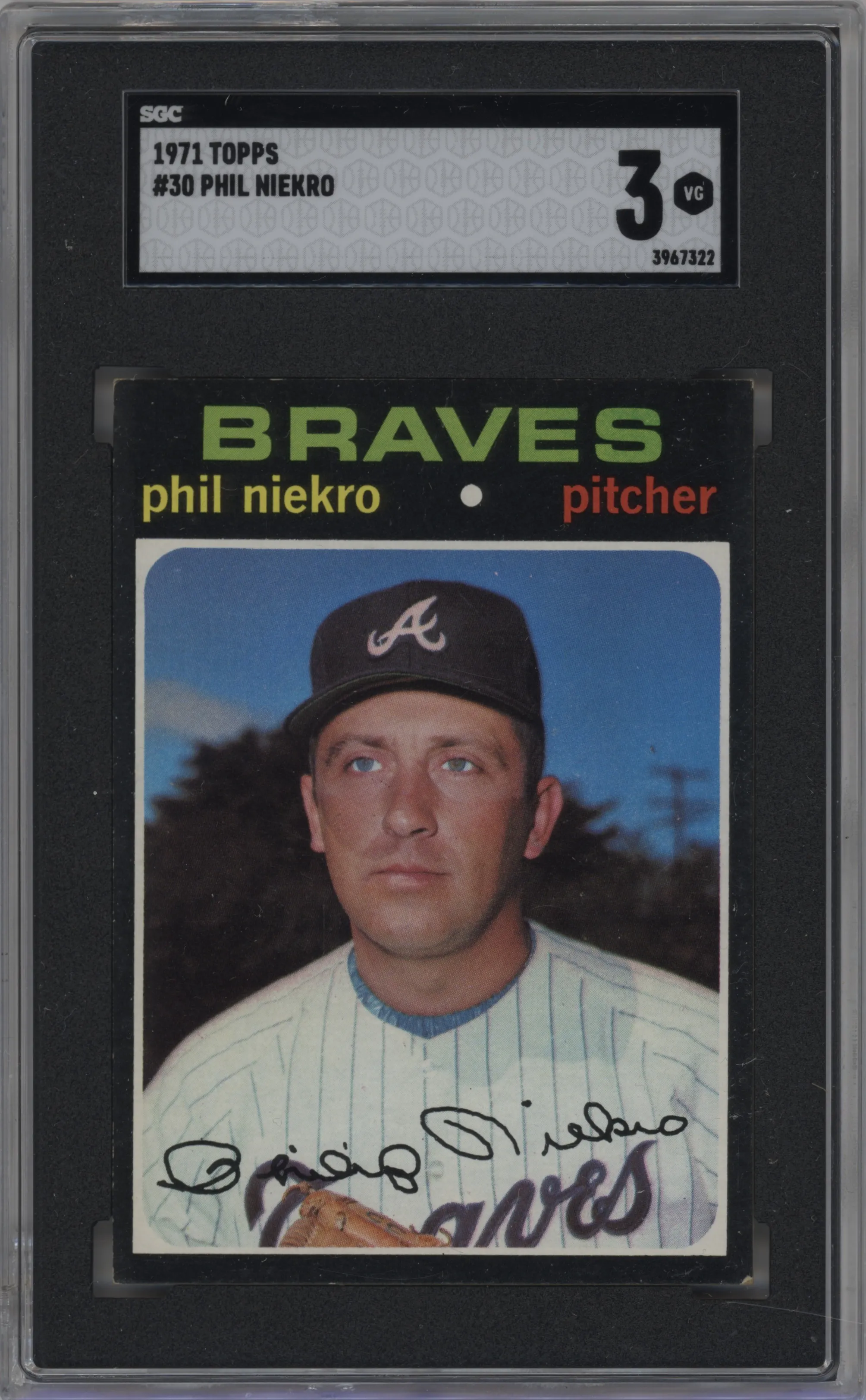 1971 Topps Phil Niekro SGC VERY GOOD 3 #30 SGC 3