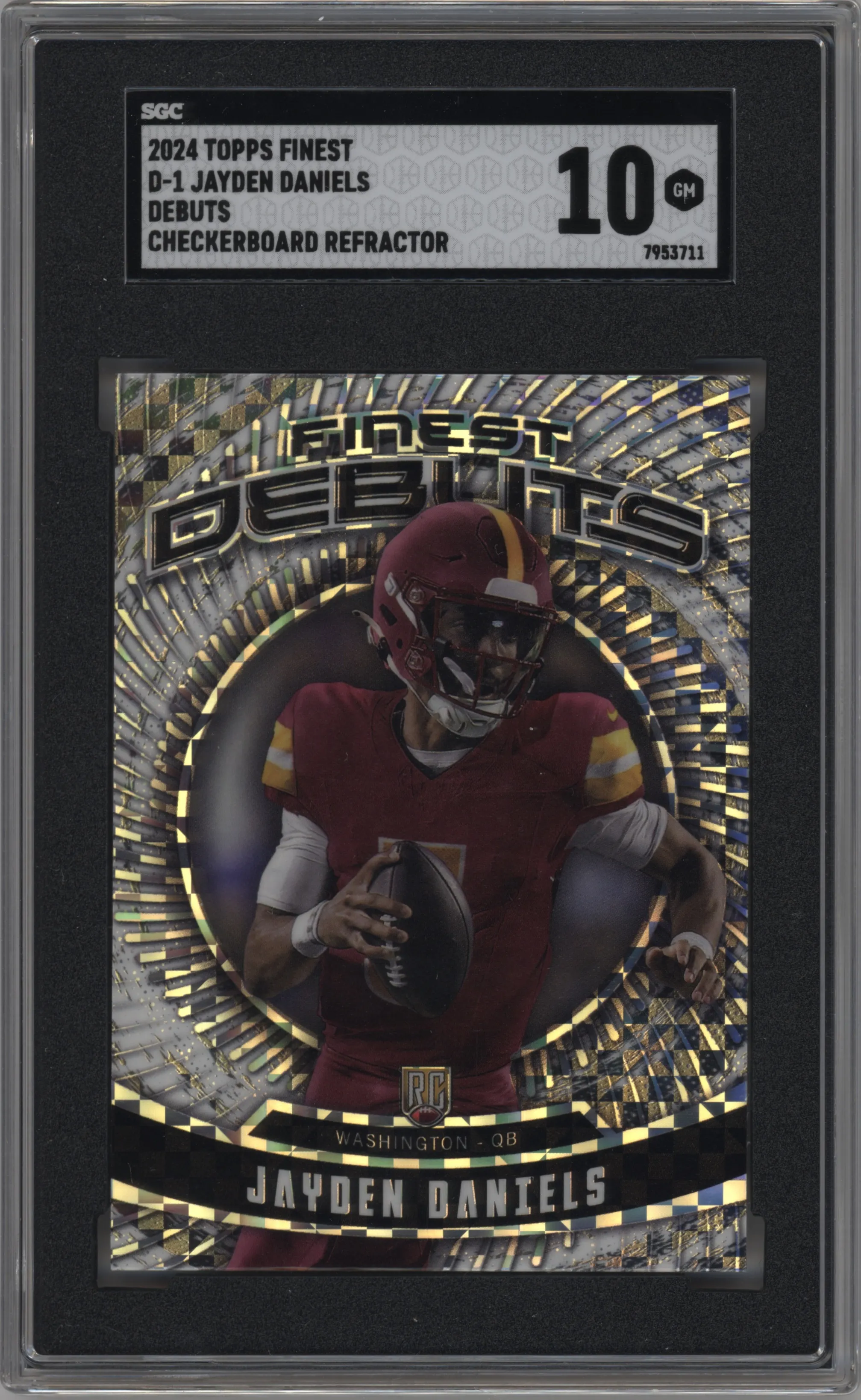 2024 Finest Debut Jayden Daniels Checkerboard Refractor #D-1 SGC 10