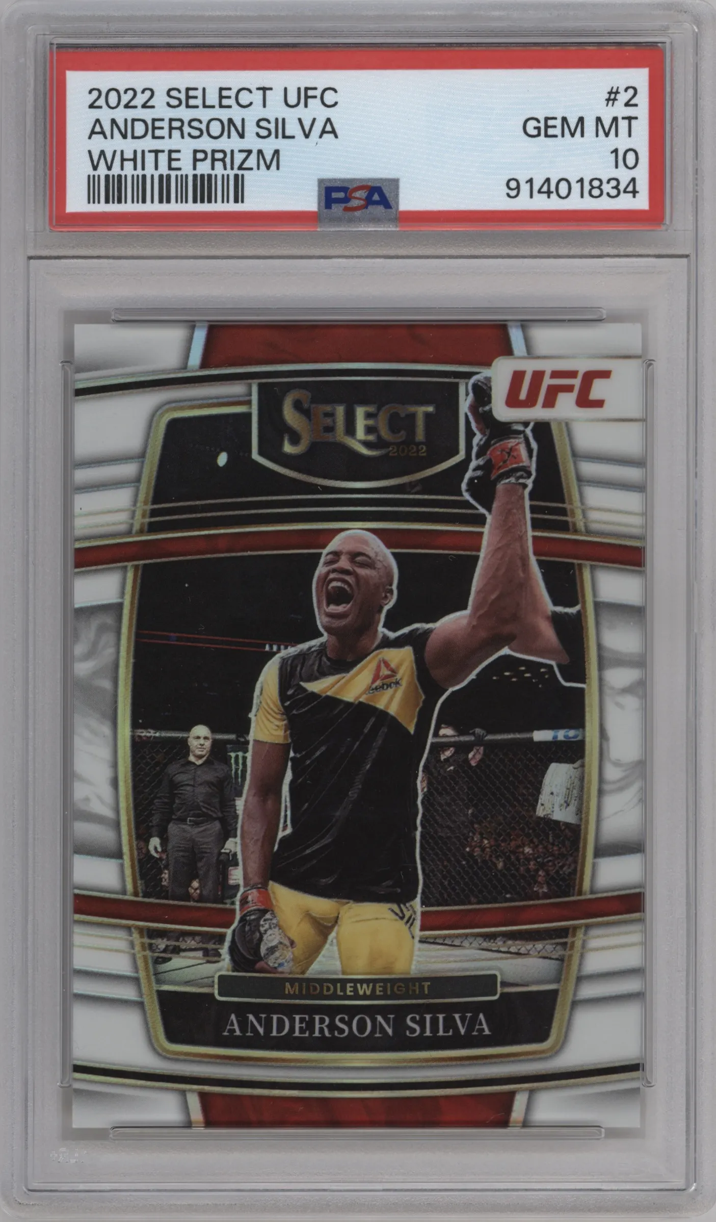 2022 Panini Select UFC Anderson Silva White Prizm #2 PSA 10