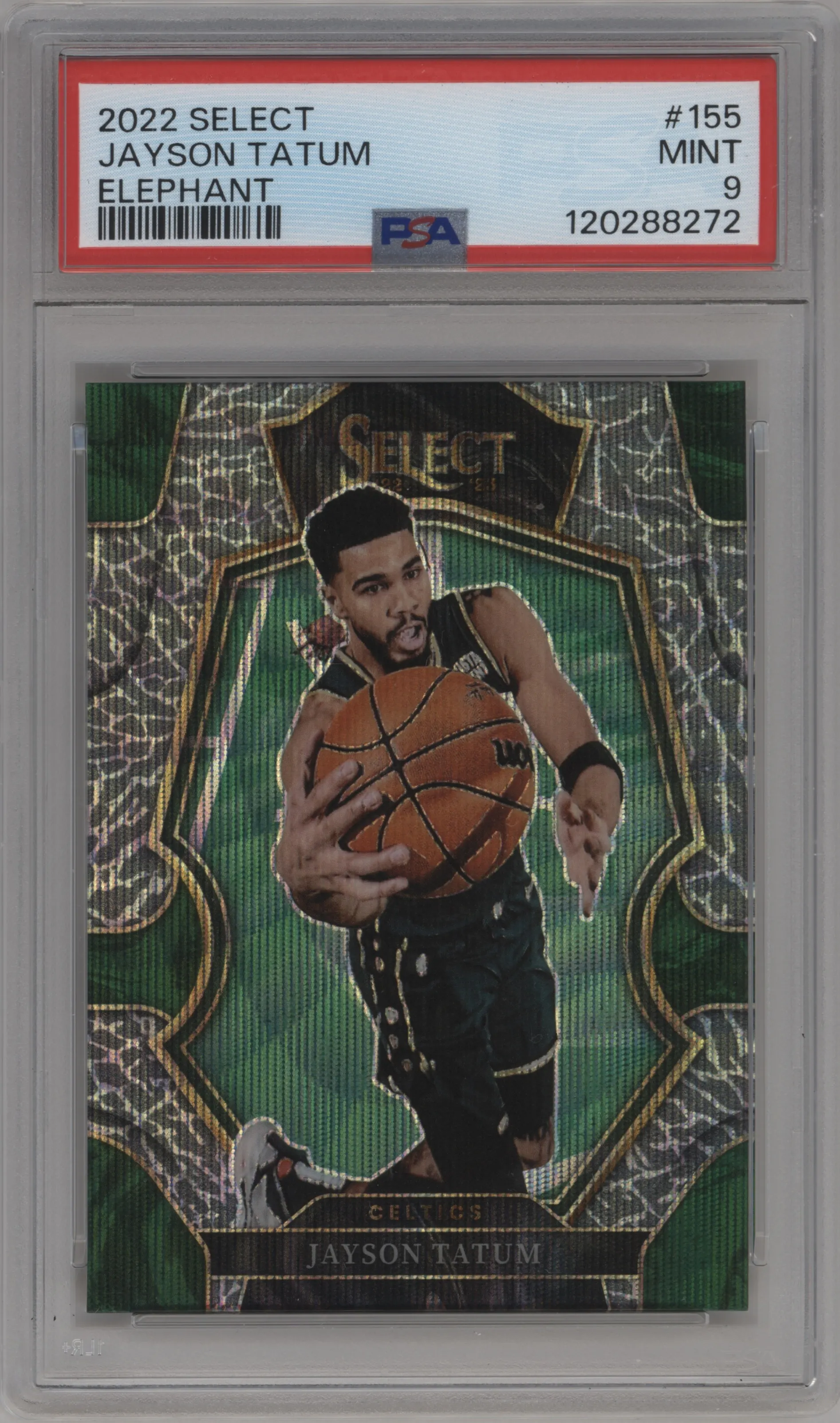 2022 Panini Select Pre.Lvl. Jayson Tatum Elephant Prizm #155 PSA 9