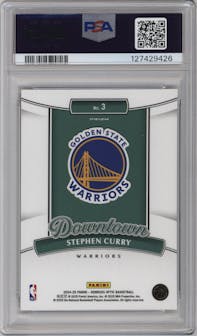 Stephen Curry from the 2024-25 Donruss Optic set graded by PSA and given an overall grade of 10.