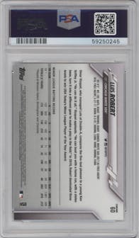 Luis Robert from the 2020 Topps Chrome set graded by PSA and given an overall grade of 10.