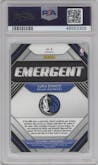 Luka Doncic from the 2018-19 Panini Prizm set featuring a Silver Prizm parallel graded by PSA and given an overall grade of 10.