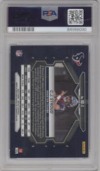 C.J. Stroud from the 2023 Panini Mosaic set featuring a Reactive Blue parallel graded by PSA and given an overall grade of 9.