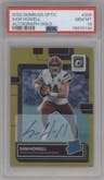 Sam Howell from the 2022 Panini Donruss Optic set featuring a Gold parallel graded by PSA and given an overall grade of 10.