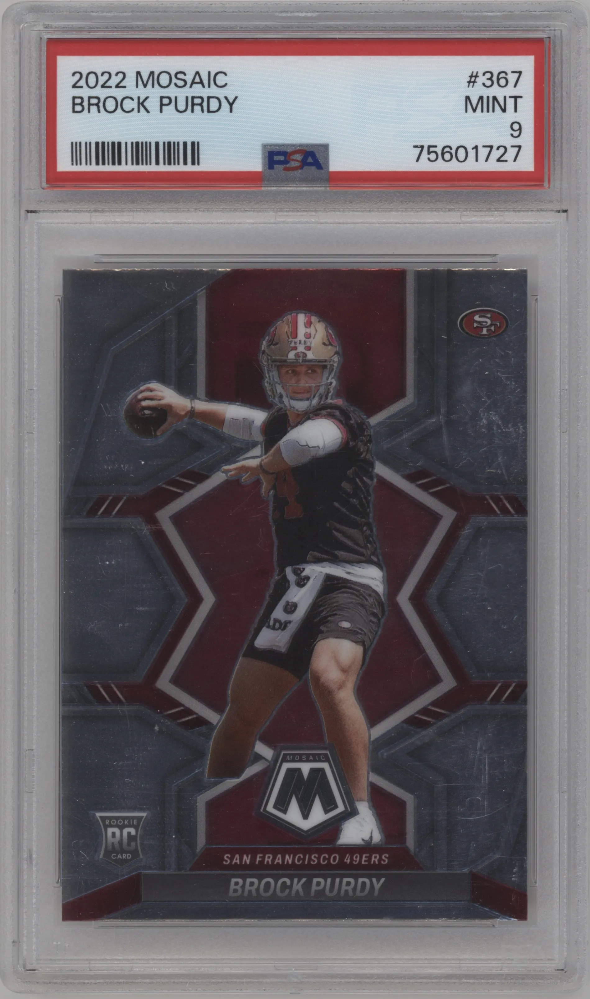 2022 Panini Mosaic Brock Purdy PSA 9