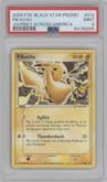 Pikachu from the 2006 Pokemon set featuring a 10th Anniversary Journey Across America parallel graded by PSA and given an overall grade of 9.