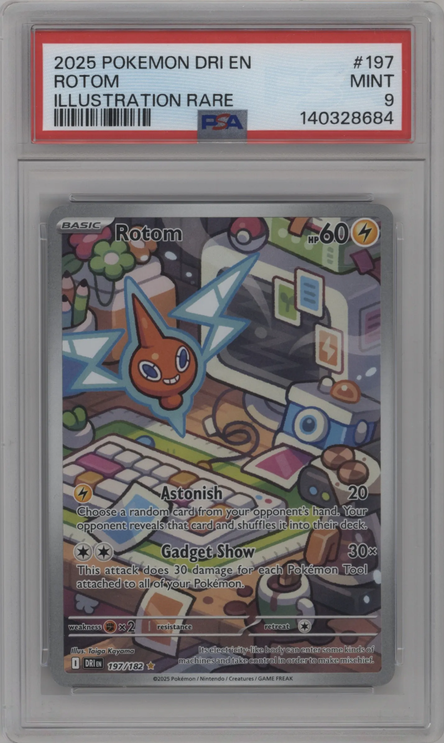 2025 Pokemon SV Destined Rivals Rotom #197 PSA 9