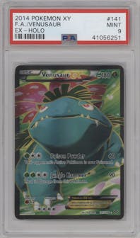Venusaur EX from the 2014 Pokemon XY set graded by PSA and given an overall grade of 9.