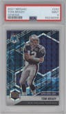 Tom Brady from the 2021 Panini Mosaic set featuring a Genesis parallel graded by PSA and given an overall grade of 9.