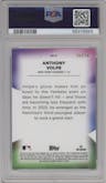 Anthony Volpe from the 2023 Bowman's Best set featuring a Lava Refractor parallel graded by PSA and given an overall grade of 9.