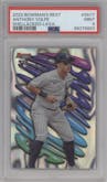 Anthony Volpe from the 2023 Bowman's Best set featuring a Lava Refractor parallel graded by PSA and given an overall grade of 9.
