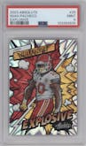 Isiah Pacheco from the 2023 Panini Absolute set graded by PSA and given an overall grade of 9.