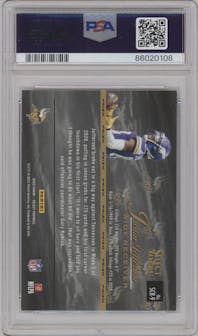 Justin Jefferson from the 2020 Panini Select set featuring a Prizm  parallel graded by PSA and given an overall grade of 10.