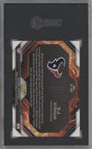 C.J. Stroud from the 2023 Panini Prizm set featuring a Green Ice parallel graded by SGC and given an overall grade of 10.