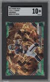 C.J. Stroud from the 2023 Panini Prizm set featuring a Green Ice parallel graded by SGC and given an overall grade of 10.