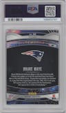 Drake Maye from the 2024 Panini Prizm set featuring a Green Prizm parallel graded by PSA and given an overall grade of 10.