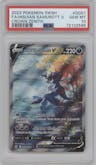 Hisuian Samurott V from the 2023 Pokemon SWSH set graded by PSA and given an overall grade of 10.