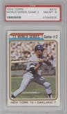 World Series Game 2 from the 1974 Topps set graded by PSA and given an overall grade of 8.