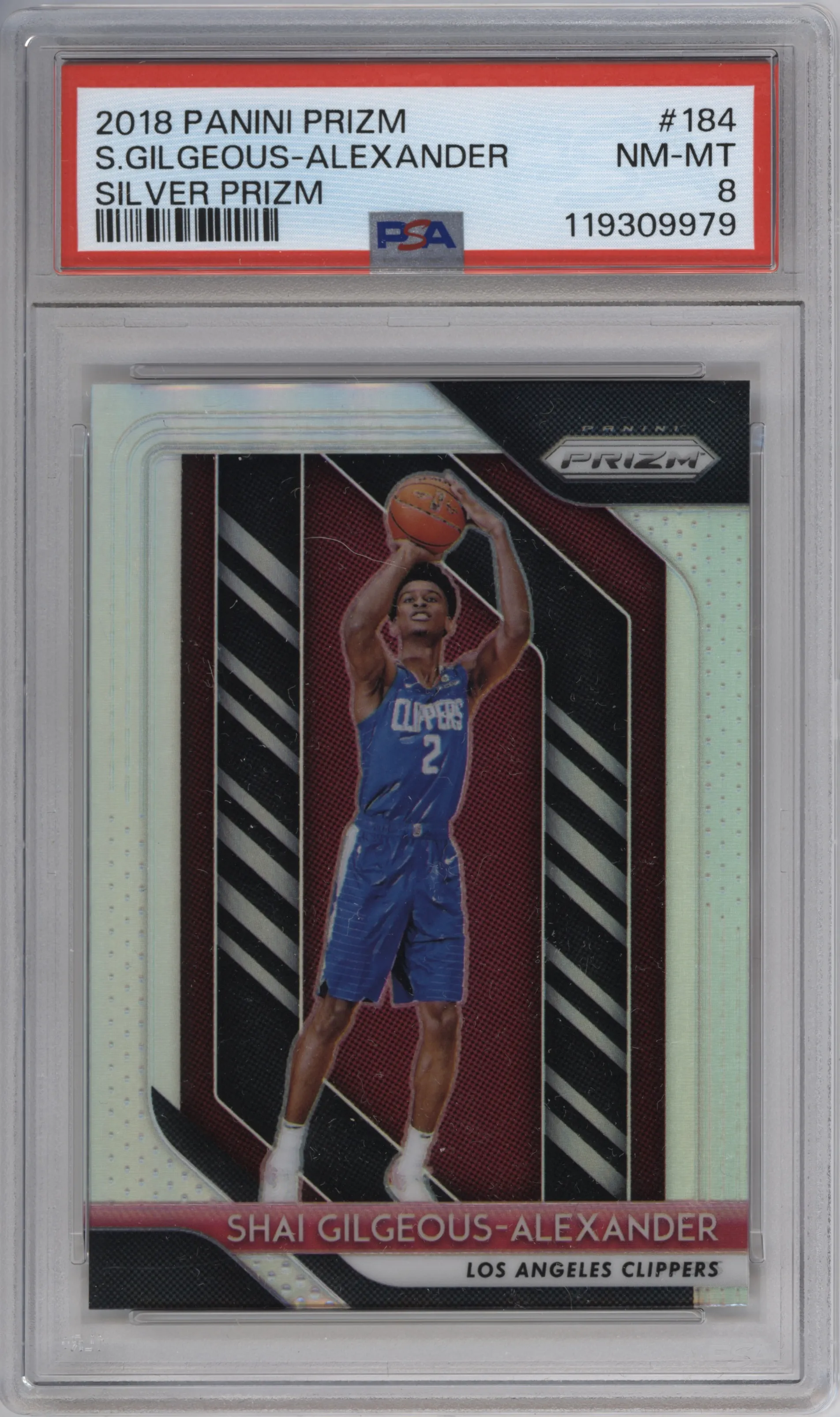 2018 Panini Prizm Shai Gilgeous-Alexander Silver Prizm PSA 8