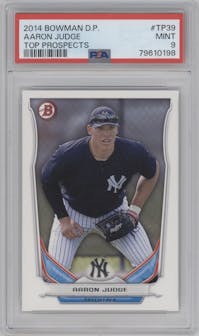 Aaron Judge from the 2014 Bowman Draft  set graded by PSA and given an overall grade of 9.