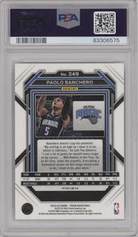 Paolo Banchero from the 2022-23 Panini Prizm  set featuring a Silver Prizm parallel graded by PSA and given an overall grade of 10.