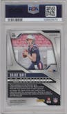 Drake Maye from the 2024 Panini Prizm set featuring a Red/White/Blue Prizm parallel graded by PSA and given an overall grade of 9.