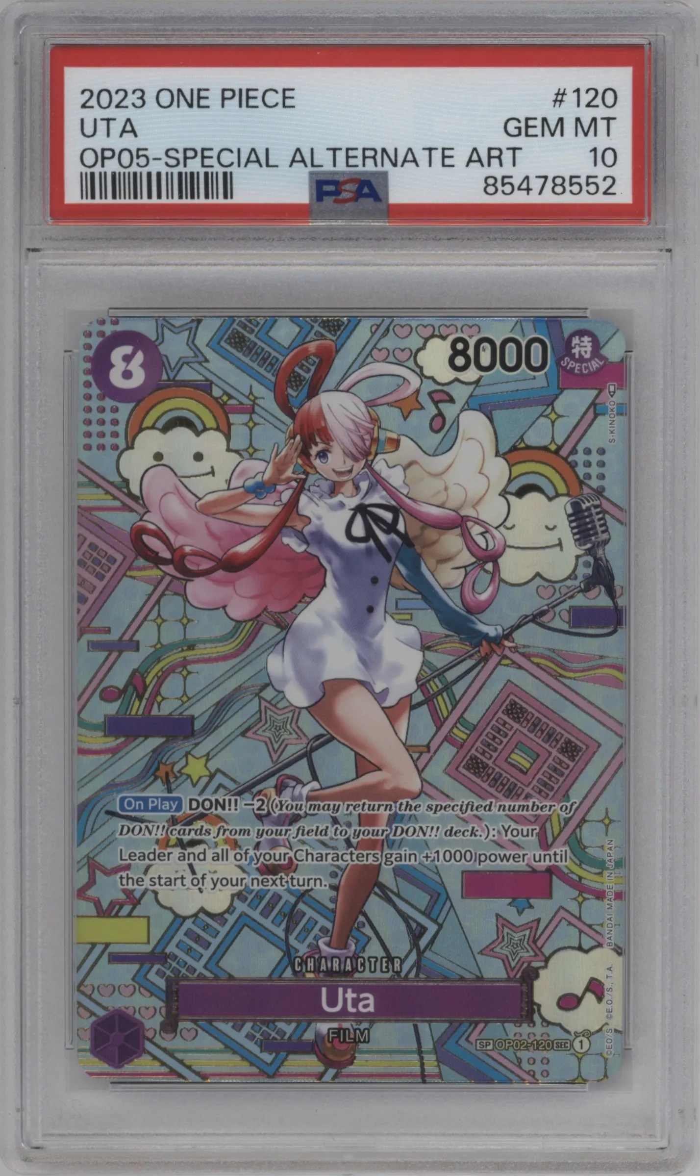 2023 One Piece Awakening of the New Era Uta Alternate Art PSA 10