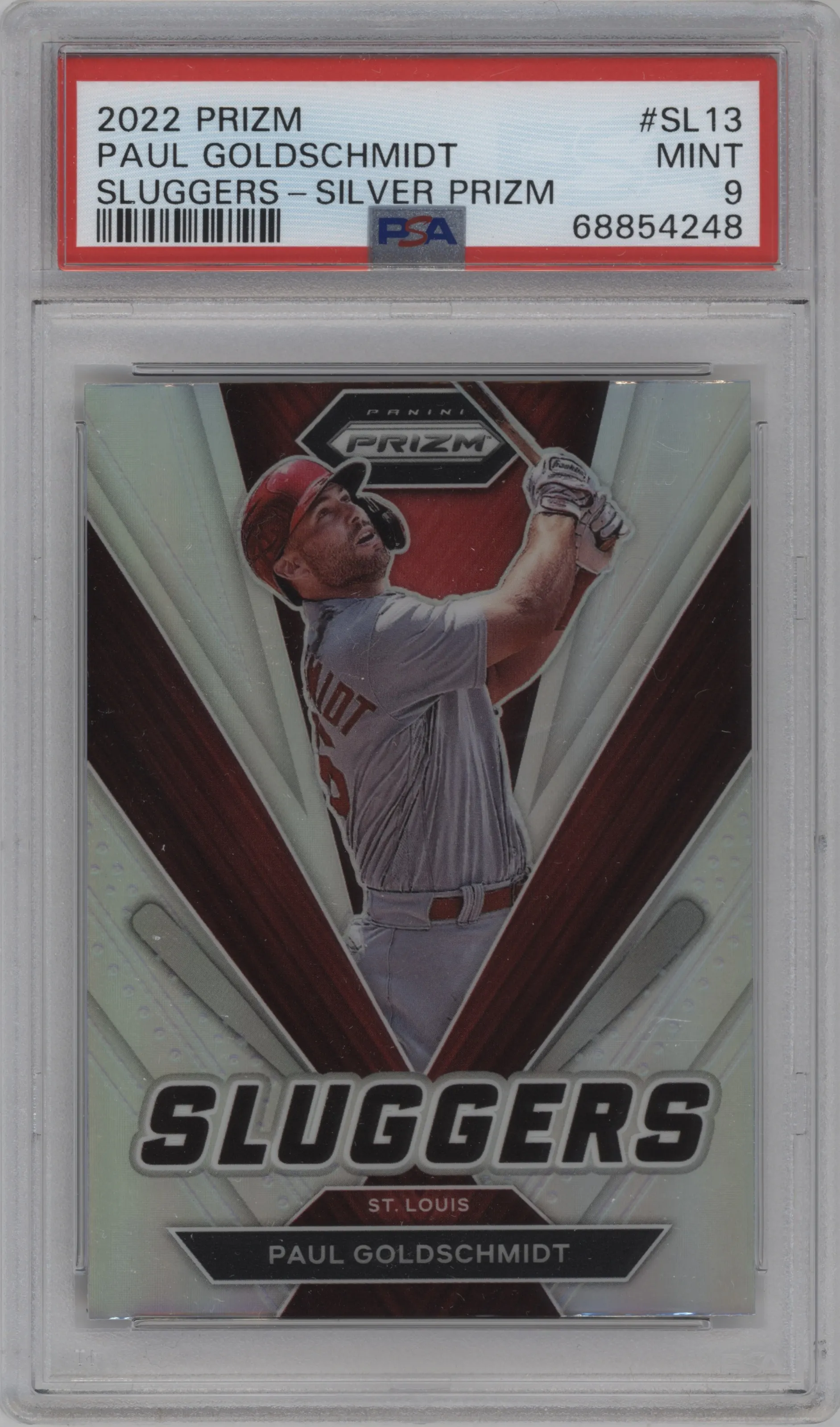 2022 Panini Prizm Sluggers Paul Goldschmidt Silver Prizm PSA 9