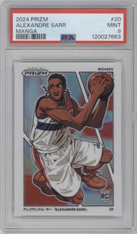 Alexandre Sarr from the 2024-25 Panini Prizm set graded by PSA and given an overall grade of 9.