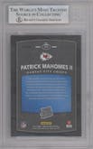 Patrick Mahomes II from the 2017 Panini Donruss Optic set featuring a Red/Yellow parallel graded by Beckett and given an overall grade of 9.