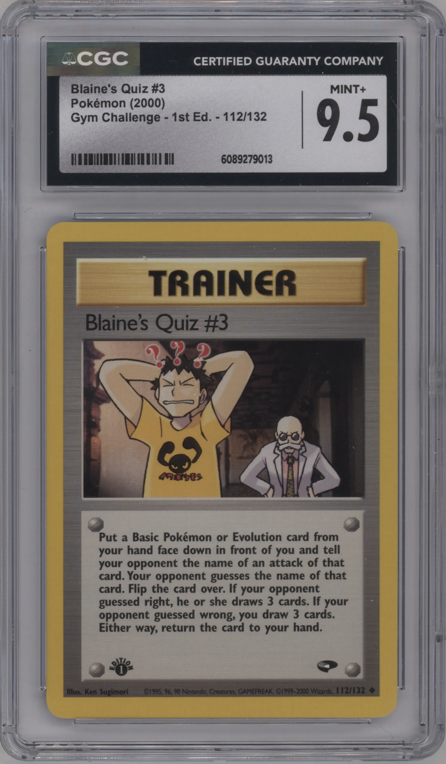 2000 Pokemon GH Gym Challenge Blaine's Quiz #112 CGC 9.5