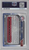 Josh Jung from the 2019 Bowman Draft set featuring a Purple Refractor parallel graded by PSA and given an overall grade of 9.