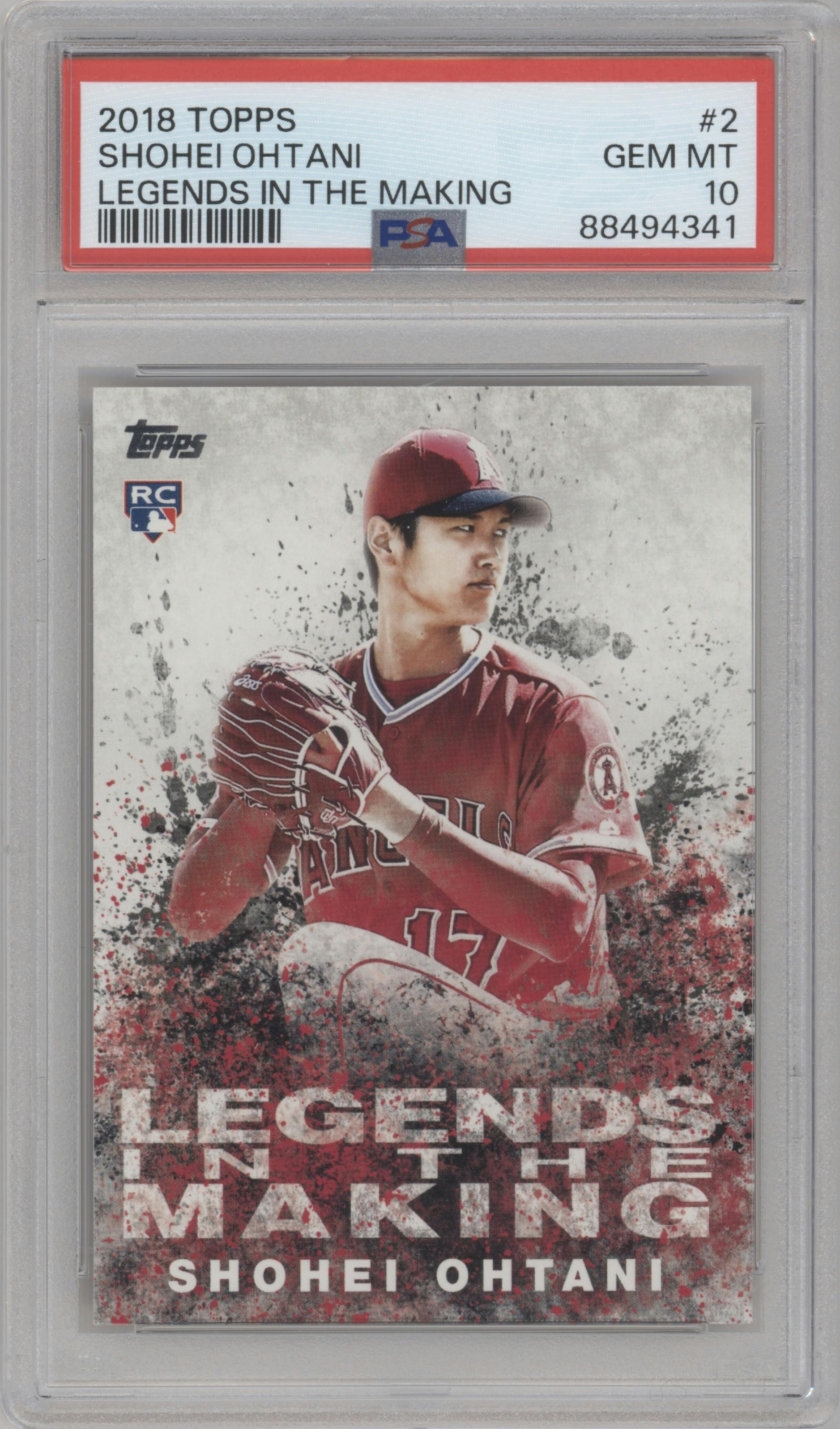 Shohei Ohtani from the 2018 Topps Series 2 set graded by PSA and given an overall grade of 10.