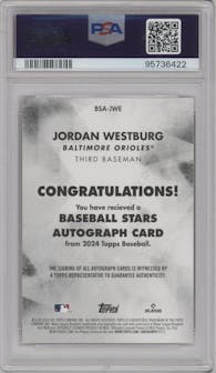 Jordan Westburg from the 2024 Topps  set graded by PSA and given an overall grade of 10.
