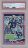 Josh Downs from the 2023 Donruss Optic set featuring a Pink parallel graded by PSA and given an overall grade of 10.