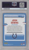 Josh Downs from the 2023 Donruss Optic set featuring a Pink parallel graded by PSA and given an overall grade of 10.