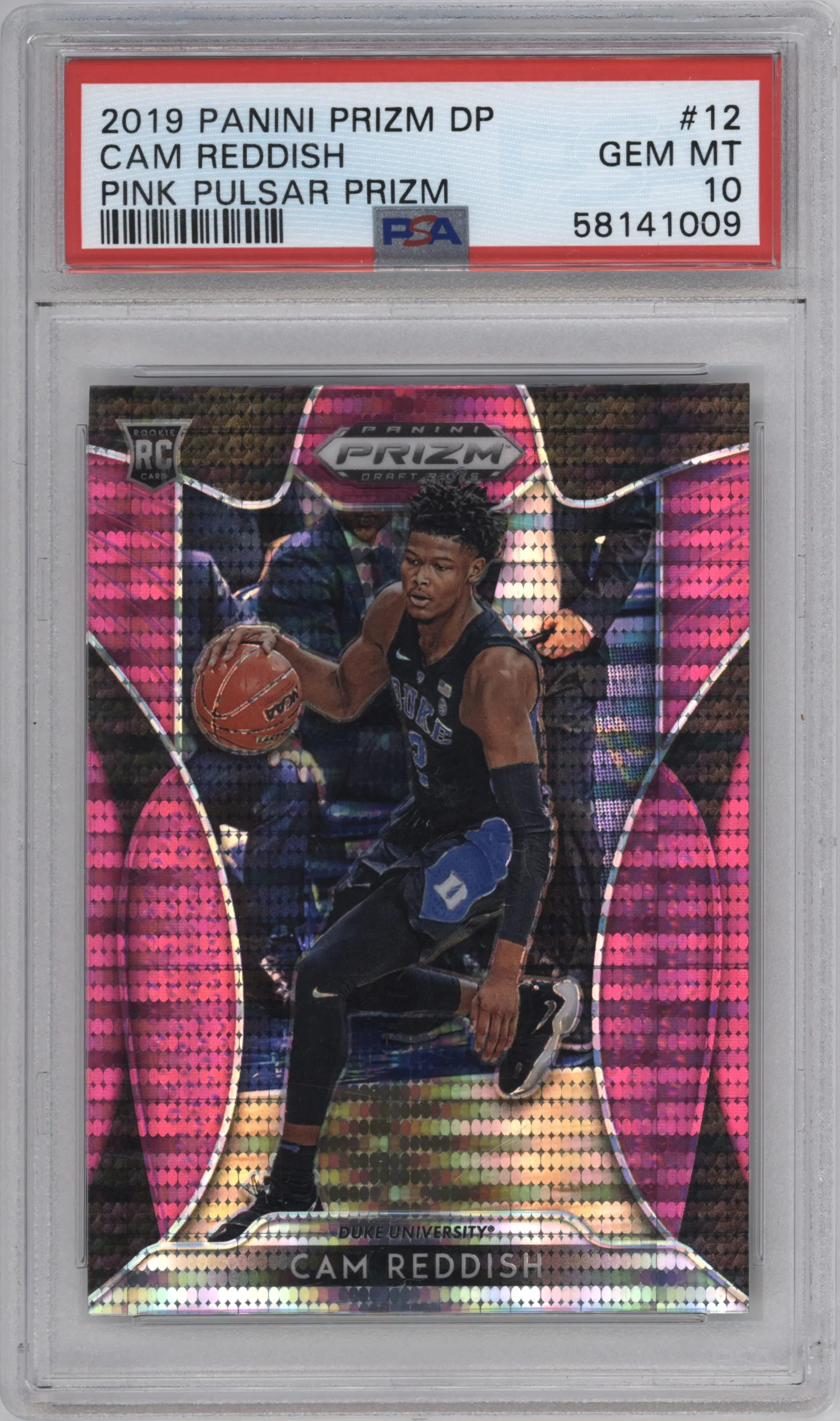 2019 Panini Prizm Draft Picks Cam Reddish Pink Pulsar #12 PSA 10