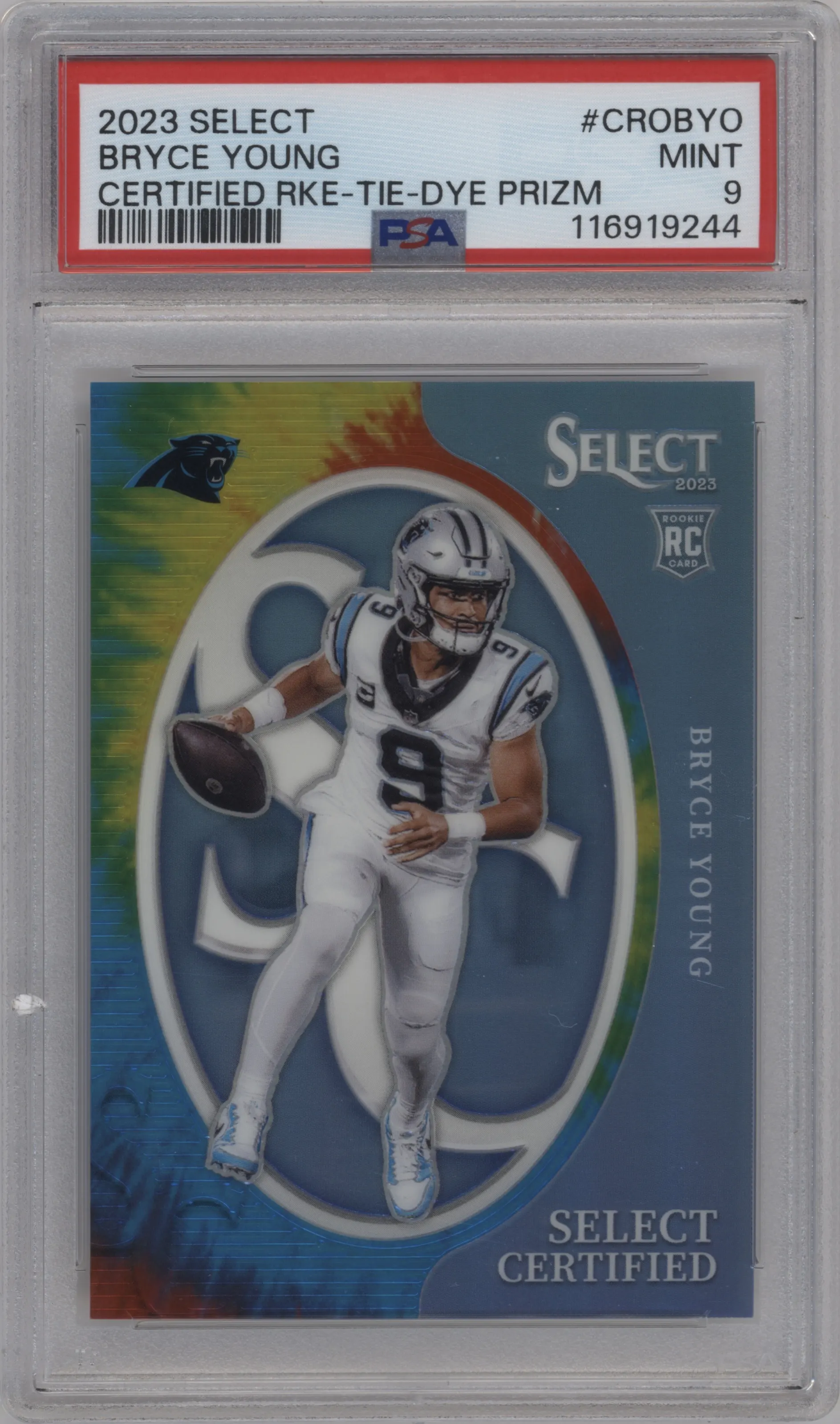 2023 Panini Select Certified Rke. Bryce Young Tie-Dye Prizm #CRO-BYO PSA 9